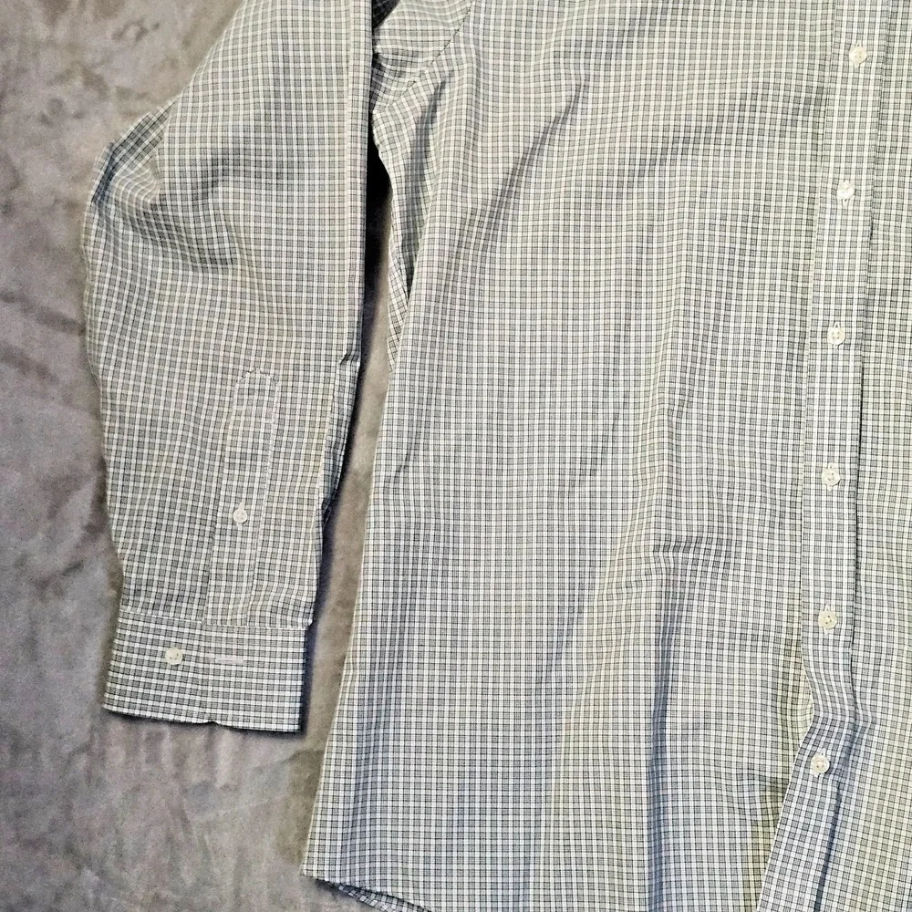 Brooks Brothers Regent Fit Cotton Polo Shirt Dress‎ Mens 17.5-36/7 Green Plaid